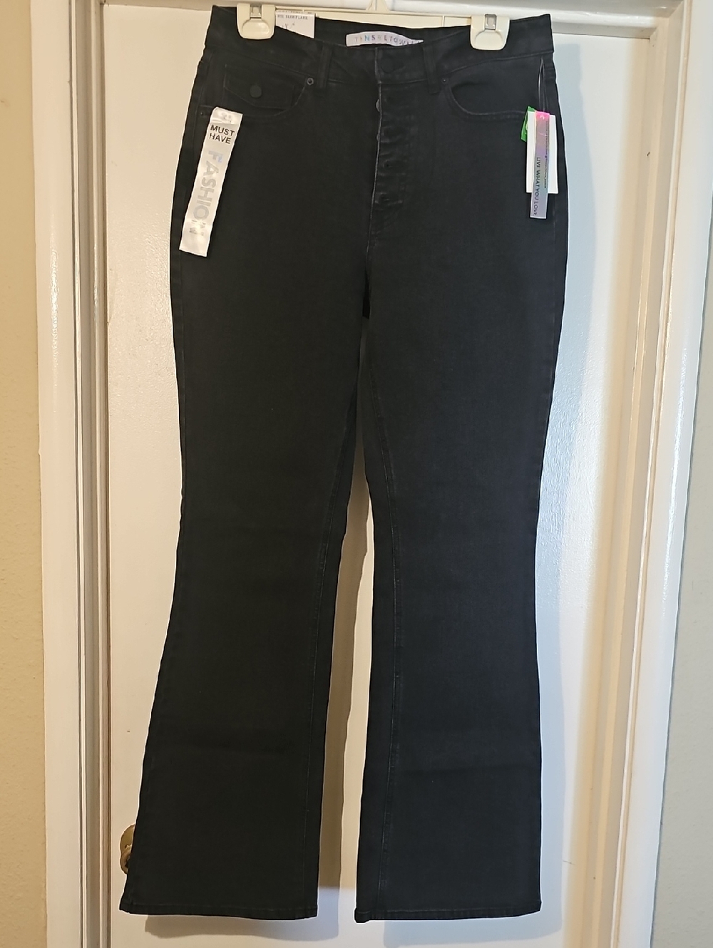 Tinseltown Black High-Rise Flare Jeans Tote 8